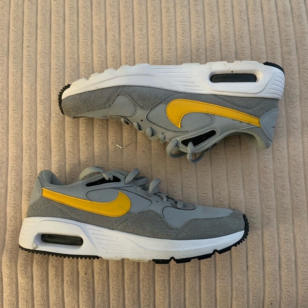 Nike Gray and Mustard Yellow Air Max Sneakers